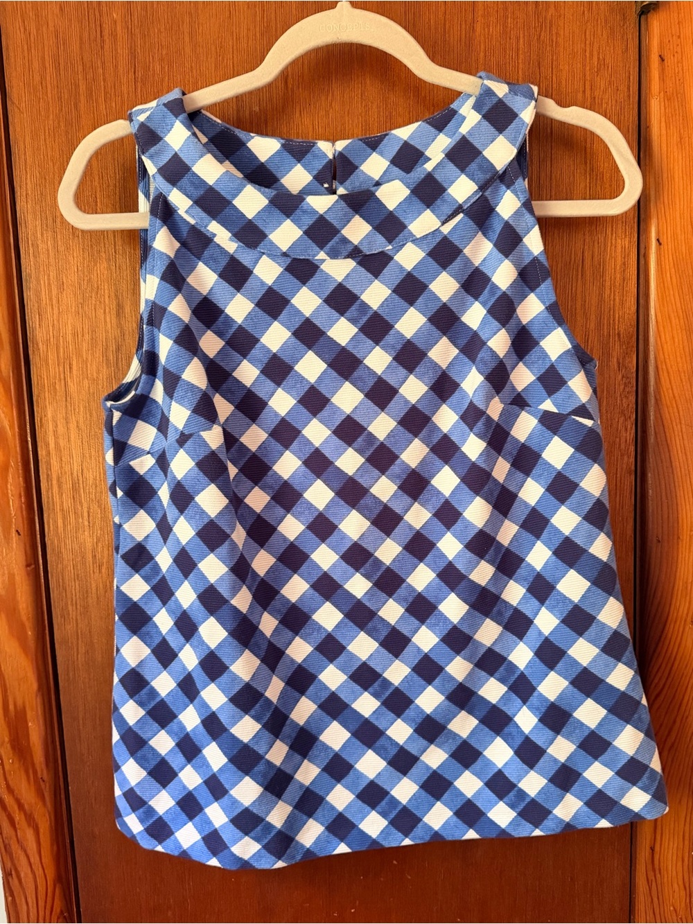 Talbots Blue and White Gingham Top Size Small